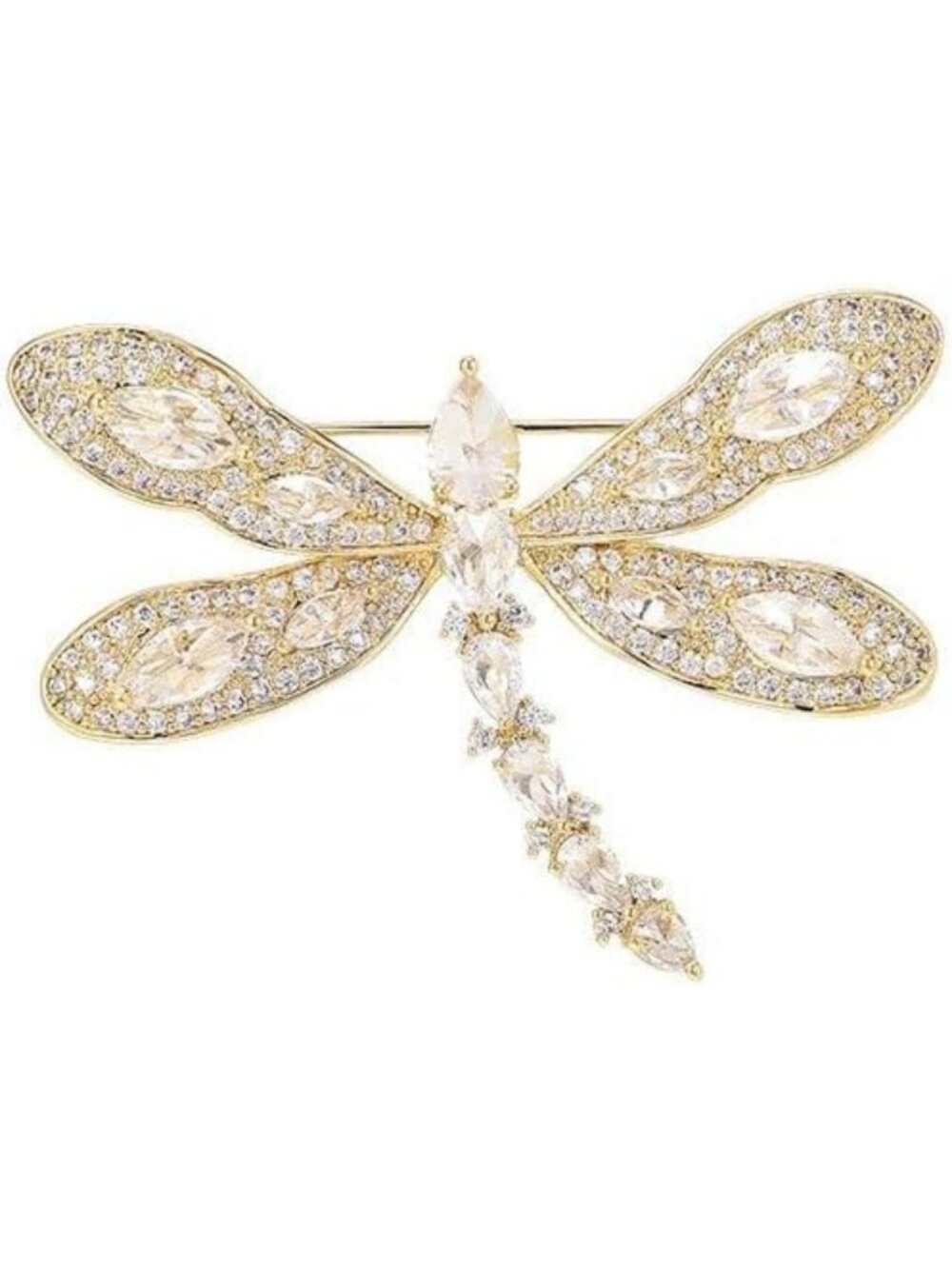 Chic 18k Gold Plated Animal Brooch Pin with Rhinestones - Perfect Gift for Women